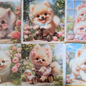 可愛いパネル生地6枚セット-73 ポーチ バッグ 巾着 小物類 ねこ柄 いぬ柄うさぎ柄 少女柄 など