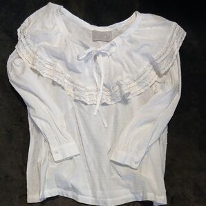 n'Or ノアール ドット柄 レース襟 ブラウス ホワイト 未使用