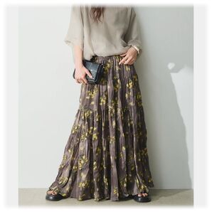 ★新品 フラワーワッシャープリーツスカート esica