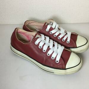 90s USA製 コンバース オールスターOX レザー レッド US5 24cm 