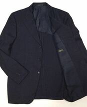 〜12/28◆ 中古「CORNELIANI」ストライプ柄 SUPER120’s エクストラファインメリノウール スーツ Navy SIZE:52 イタリア製_画像2