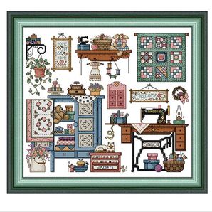 【新品】刺繍作成キット 裁縫タイム クロスステッチキット 14カウント 図面印刷あり