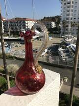 赤と金のベネチアグラスの花瓶