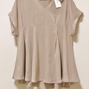 【2024SS新品】Re:EDIT タックフレアーキーネックブラウス