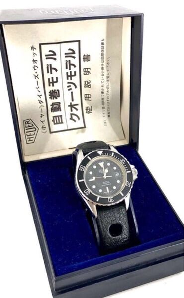 超希少 HEUER ビンテージ ホイヤー1000 旧タグ 200m 黒文字盤 ダイバー 美品 アンティーク オーバーホール済