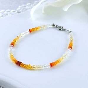 10月の誕生石 SV925ファイアオパール華奢ブレス