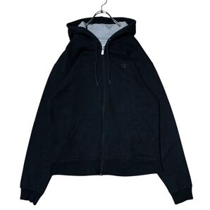 Champion フルジップ パーカー ブラック M 目付き チャンピオン ジップアップ フーディー vintage ビンテージ
