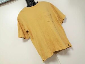 kkyj4308 ■ GU ■ ジーユー Tシャツ トップス 半袖 ビッグシルエット ドロップショルダー コットン からし色 マスタードイエロー L