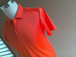新品 送料無料 ｍｈ4 ポロシャツ オレンジ 半袖 S ストレッチ 伸びる ドライメッシュ 冷涼 速乾 男女兼用 乾汗