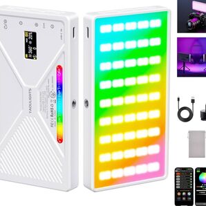 【新品】LR225 LEDビデオライト RGB 撮影 ライト 24種FX 4000mAh内蔵 アプリ制御
