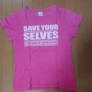OP オーシャンパシフィック ピンク Tシャツ 半袖 SAVE YOUR SELVES
