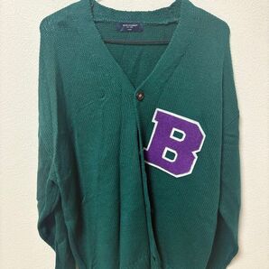 BACK NUMBER Bロゴカーディガン グリーン ゆったり カジュアル