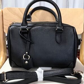 ZOZO限定 Edit Sheen,エディット シーン チャーム付きボストンバッグ レディース ブラック ショルダーバッグ 黒