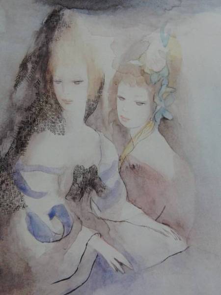 Laurencin, LES DEUXFEMMES, Overseas edition, extremely rare, raisonné, New frame included Free shipping, meg, Painting, Oil painting, Portraits