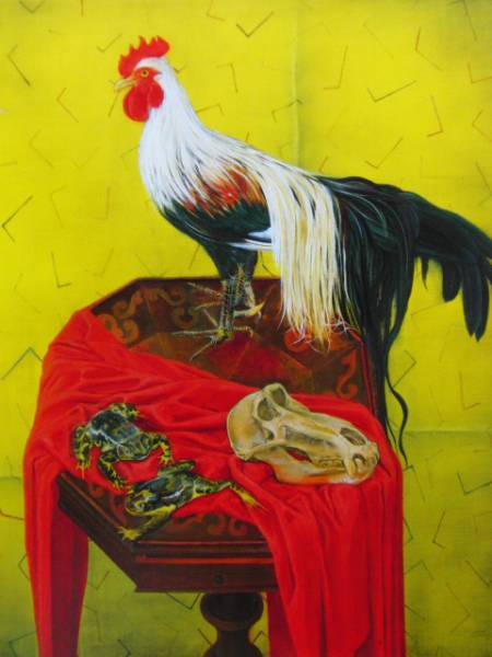 Hiroshi Okutani, Oiseau chanteur à longue queue et babouin Hamadryas, Livre d'art rare, Neuf avec cadre, Bon état Livraison gratuite, Yoshi, Peinture, Peinture à l'huile, Nature, Peinture de paysage