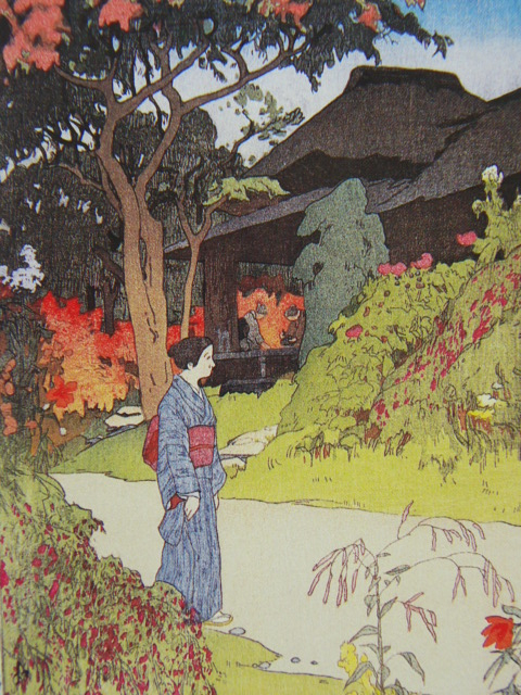 Hiroshi Yoshida, [Douze sujets de Tokyo : L'automne dans les jardins fleuris], Livre d'art rare, Livré avec un nouveau cadre de haute qualité, État : Magnifique, livraison gratuite, Maca, Peinture, Peinture à l'huile, Nature, Peinture de paysage