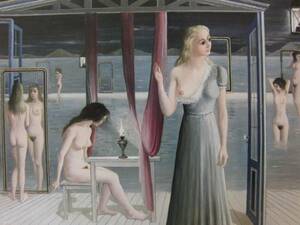 Paul Delvaux、FILLES AU BORD DE L'EAU、画集画、新品額装付 送料無料、meg