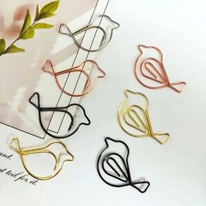 30個 クリップ ペーパークリップ 文房具 文具 書類 書類留め 書類整理 キッズ 子供 子ども こども バード 鳥 小鳥 ハート