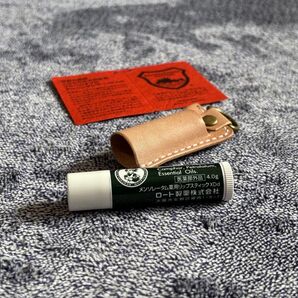 栃木レザーリップケース ナチュラルヌメ革本革レザークラフト メンソレータム