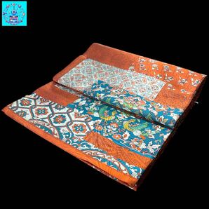 【新品未使用】六通柄袋帯 有職文様 色無地 小紋 付け下げ 紬 お稽古着 街着