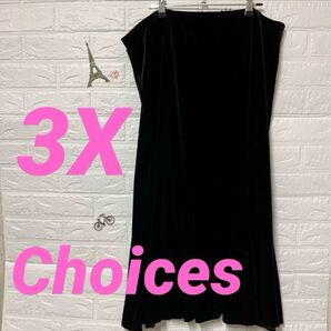 Choices ブラック プリーツスカート 【3X】