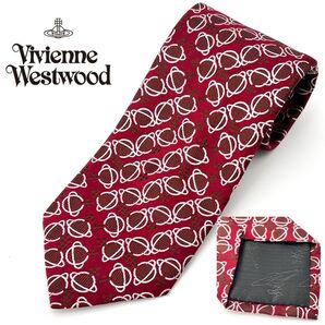 【美品】vivienne westwood ヴィヴィアンウエストウッド シルク ネクタイ オーブ 総柄 赤 レッド