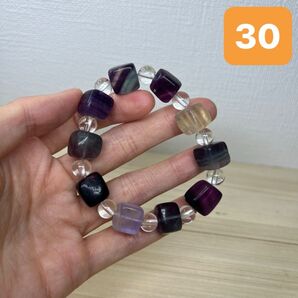 天然石 角砂糖 レインボー フローライト ブレスレット約15.5㌢(30)