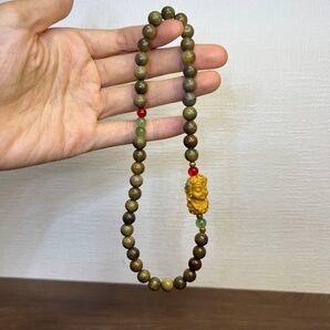 天然木 緑檀(りょくだん) ブレスレット 数珠 8㍉約15㌢(84)
