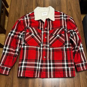 monkey time モンキータイム ボア チェックシャツジャケット 赤