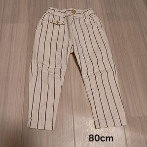 【ベビー服】80cm プティマイン ストライプパンツ