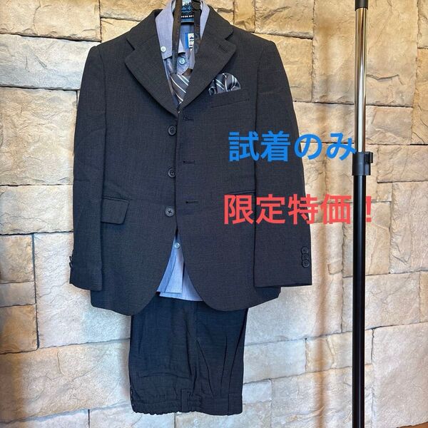 POSH BOY 男の子 フォーマルスーツ 3点セット ダークグレー 七五三 入学式 発表会 結婚式 表彰式 サイズ120