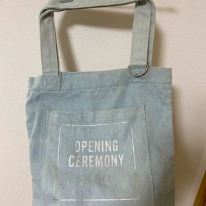 送料無料！オープニングセレモニー トートバッグ　デニム素材　OPENINGCEREMONY エコバッグ