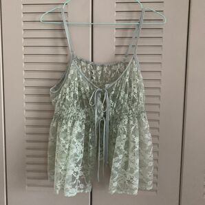 ミントグリーン レースキャミソール