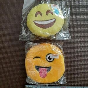 スマイル フェイス 2個セット ニコちゃん 絵文字 未使用絵文字 ぬいぐるみ ポーチ キーホルダー