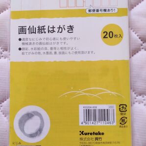 呉竹 画仙紙はがき 20枚入 郵便番号欄あり KG204-808 絵手紙 水墨画