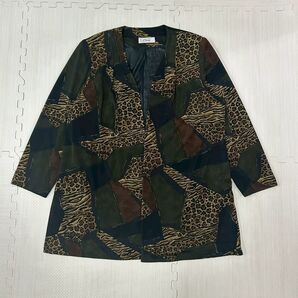 アニマル柄 パッチワーク風 ジャケット コート レオパード ゼブラ