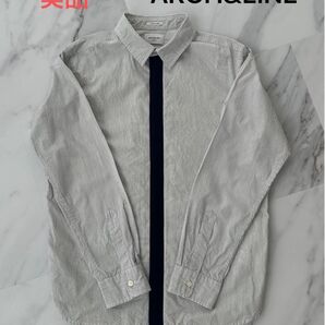 ARCH & LINE アーチアンドライン ネクタイ風 長袖シャツ ストライプ サイズ1 フォーマル 155〜165cm