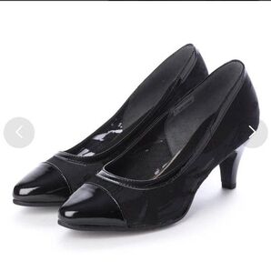 ウィズウィズ with width ポインテッドトゥ異素材切替パンプス