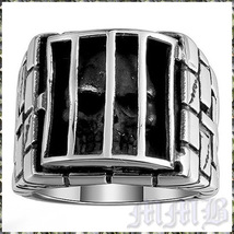 [RING] 316L Stainless Steel PRISON SKULL ヴィンテージ デザイン ガイコツ 鉄格子 ドクロ 牢屋 スカル リング 19号 【送料無料】_画像2