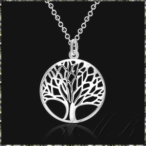 [PENDANT NECKLACE] Silver The Tree Of Life 生命の樹 ラウンド ペンダント シルバー アズキチェーン ネックレス 【送料無料】