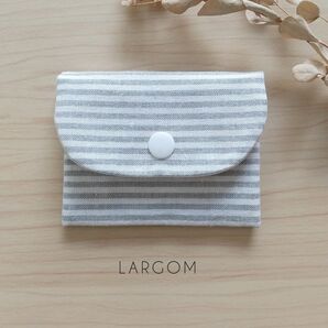 マルチポーチミニ【ボーダー】 カードケース コインケース 小物入れ ハンドメイド