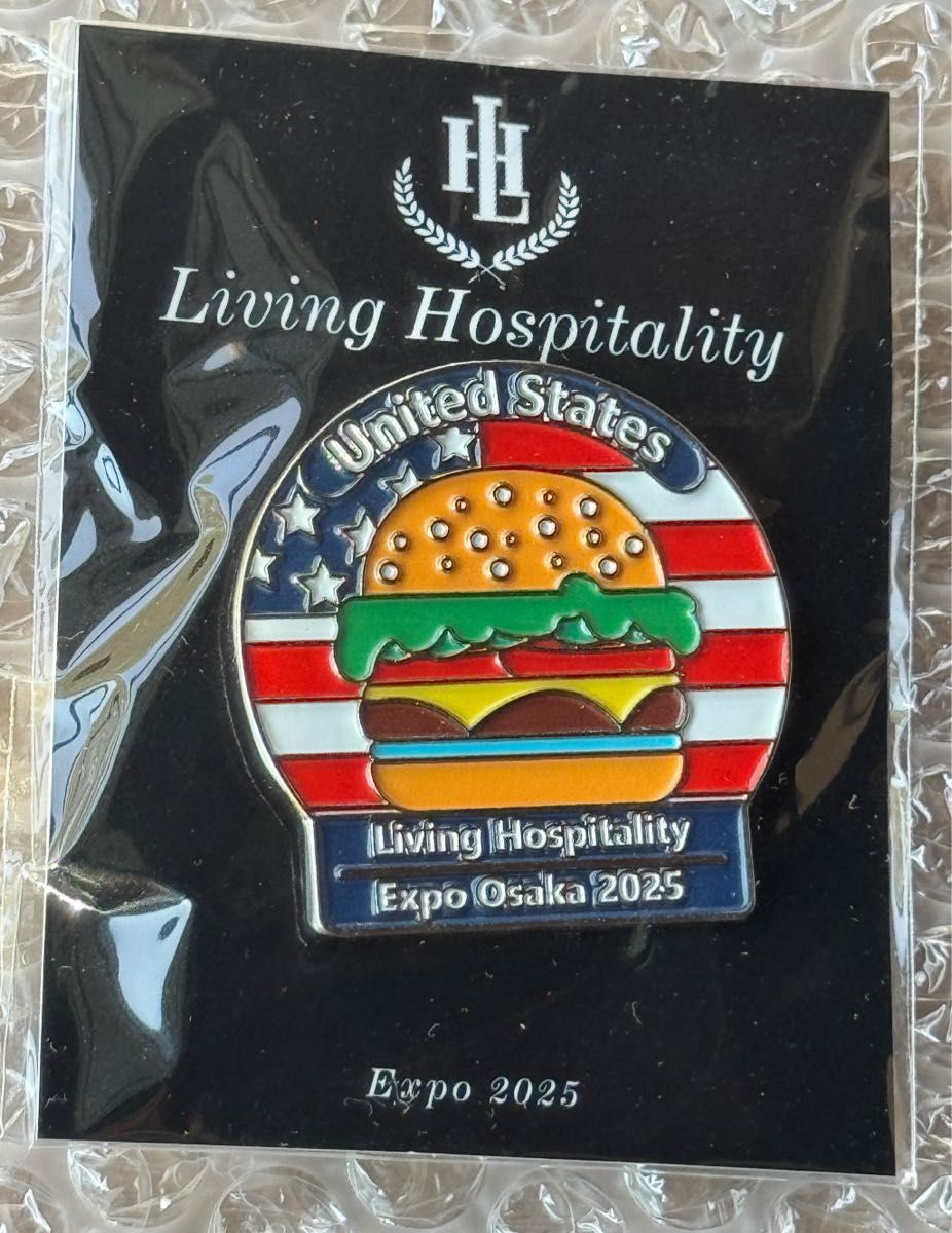 大阪・関西万博　アメリカ館　ハンバーガー　非売品　ピンバッジ　激レア PINS ファッション 激レア！！ 大阪・関西万博 アメリカ館