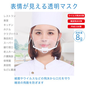個包装 マウスシールド 新品未使用品 フェイスシールド 10個セット 飛沫防止 感染予防 透明マスク