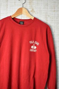 ☆US古着 Polo JEANS Ralph Lauren ラルフローレン プリント Tシャツ レッド赤【S】コットン　　　　　◆2648◆