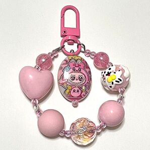 ★236★ ハンドメイド handmade キーホルダー ミニタイプ ラブブ LABUBU 可愛い 海外輸入 カービィ ピンク