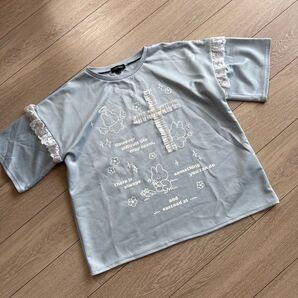 GOTHIC 天使界隈 サブカル 半袖Tシャツ M 水色