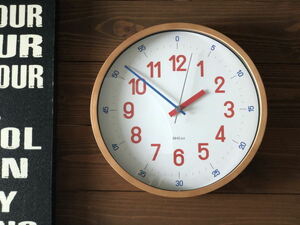 掛け時計 （レッド）知育 デザインクロック 静か スイーブムーブメント おしゃれ レトロ カフェ デザイナー リビング 寝室