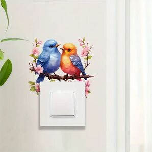 ◆簡単!貼るだけ♪ 2羽の鳥&梅の花 ウォールステッカー CH81907