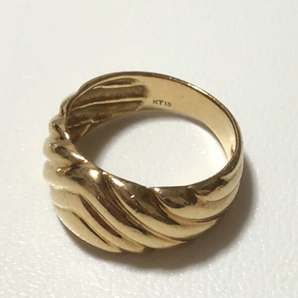 K18 金 無垢 リング 指輪 ゴールド 刻印あり