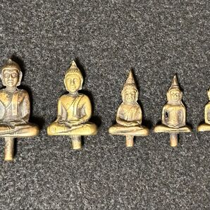 古銅小座仏5点まとめ 東南アジア 懸仏 釈迦 鎧仏 菩薩 蓮華 懐中仏 念持仏 B 古美術 仏教美術 仏像